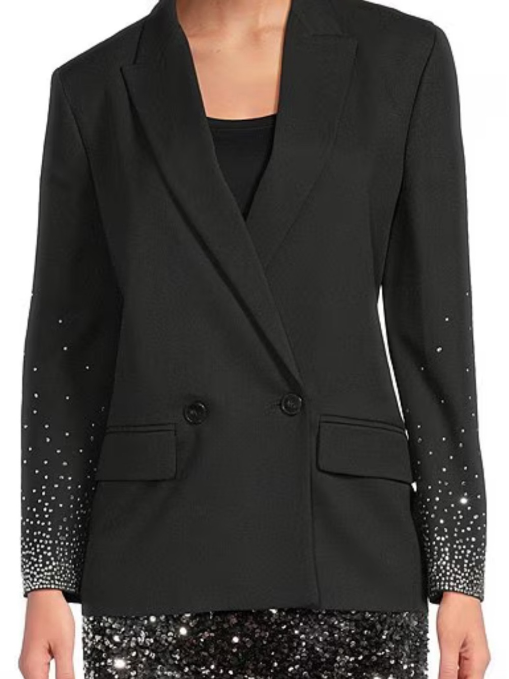 MARELLA Black Embellished Sleeve Blazer